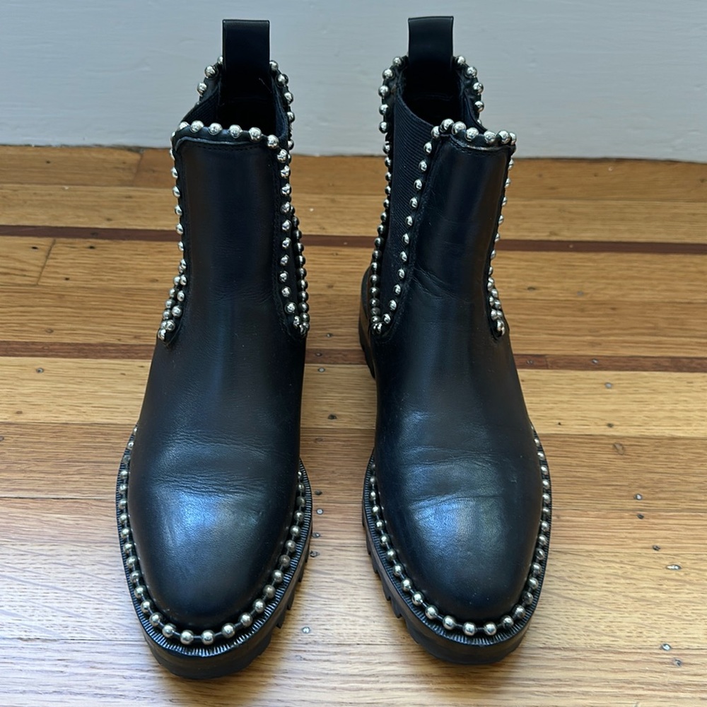 Alexander Wang Black Studded Chelsea Combat Boots Size 6